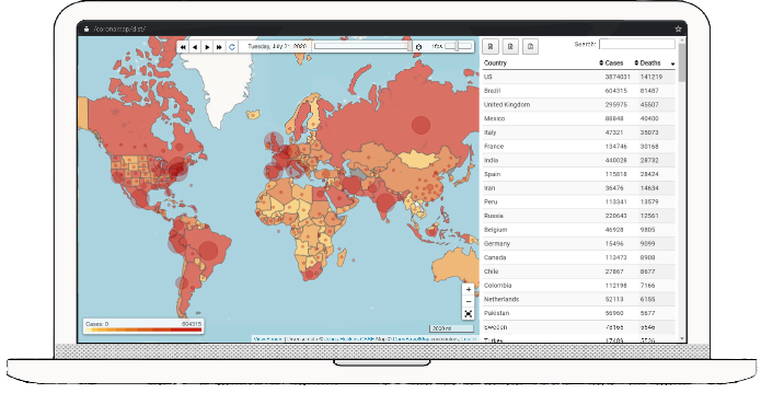 Coronmap on laptop