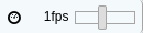 Range input type labeled with fps value and a clock icon to the left